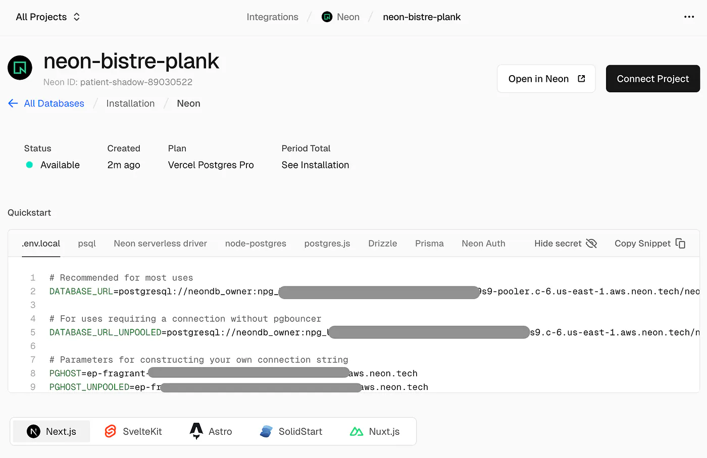 Adding Neon support for BloggFast in Vercel. Image by Jim Clyde Monge