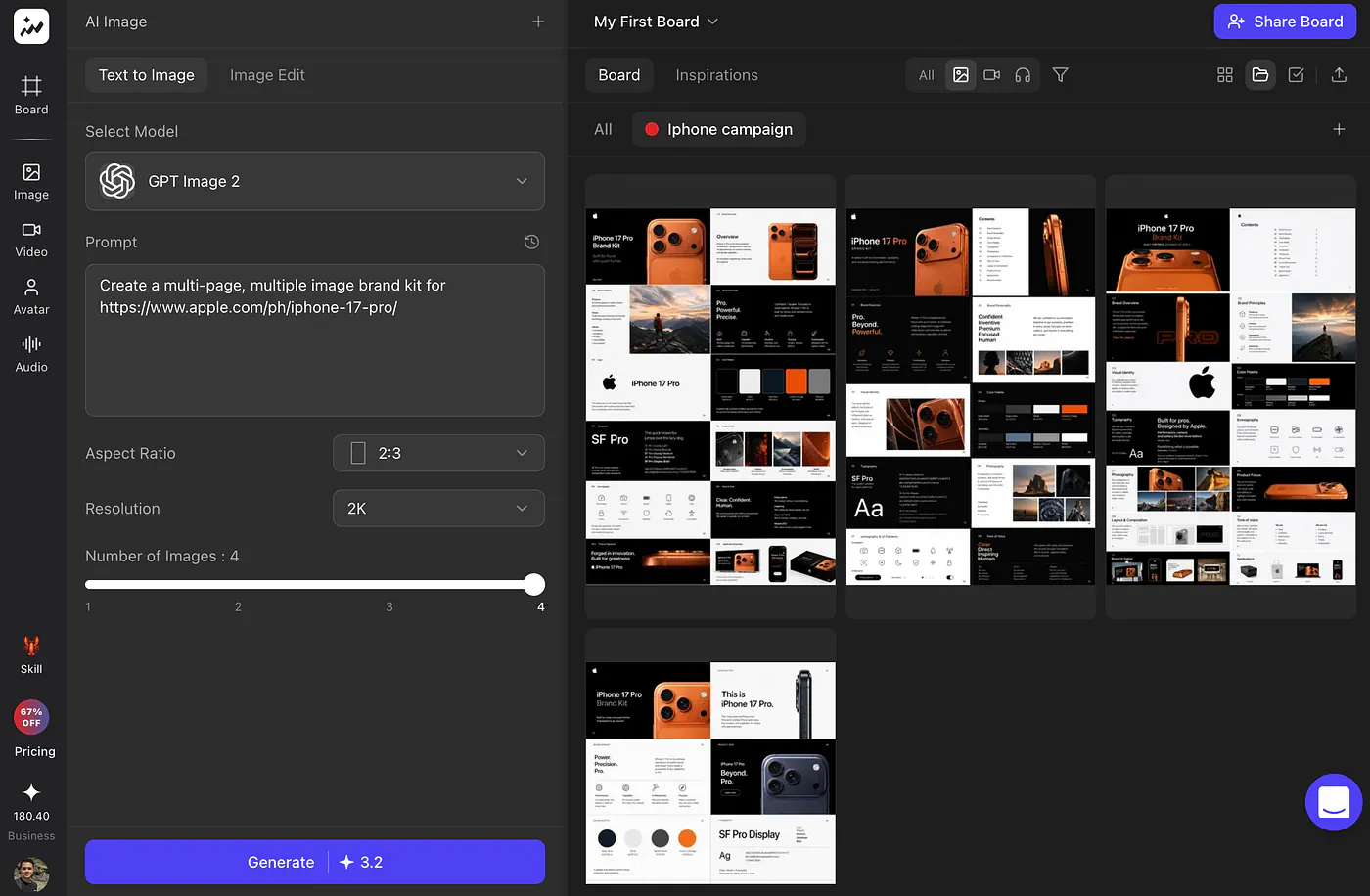Topview AI image generator dashboard. Image by Jim Clyde Monge