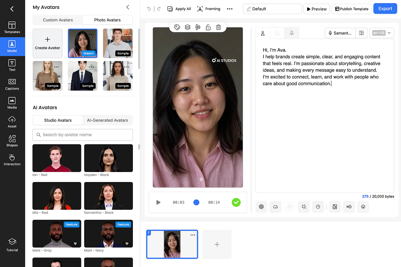 AI Studios talking video example. Image by Jim Clyde Monge