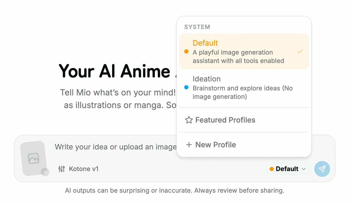 PixAI’s Mio.2 AI anime agent dashboard. Image by Jim Clyde Monge