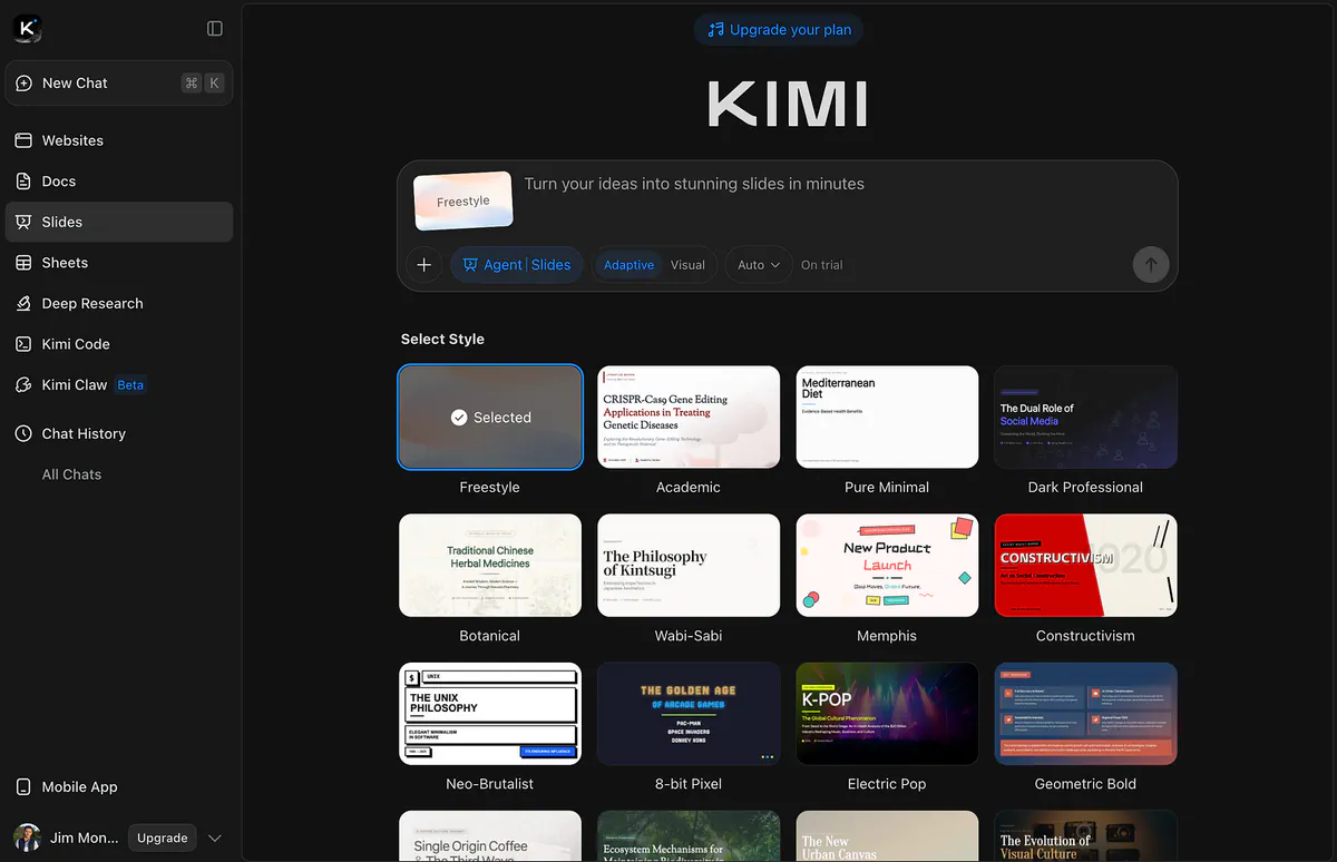 Kimi AI slide deck generation example. Image by Jim Clyde Monge