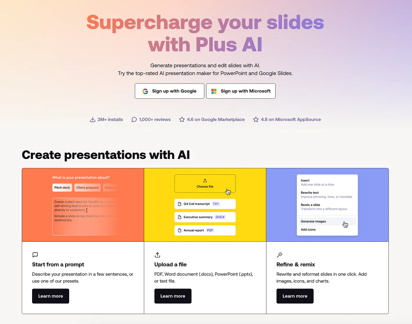 Plus AI presentation generator. Image by Jim Clyde Monge