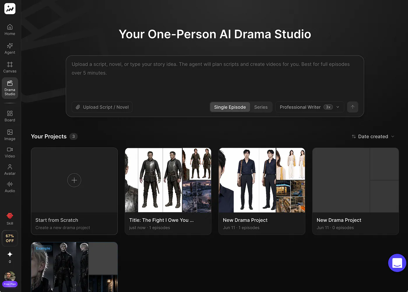 Topview’s Drama Studio dashboard. Image by Jim Clyde Monge