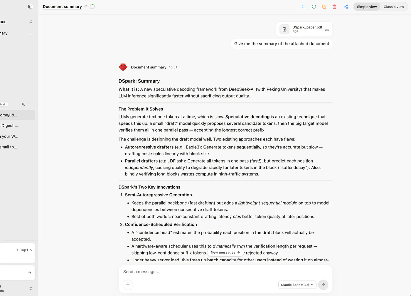 Sample document summarization task to a MyClaw. Image by Jim Clyde Monge