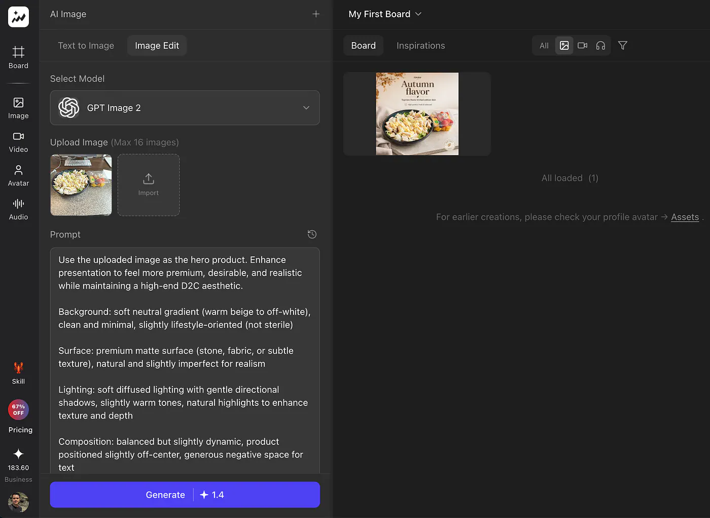 Topview AI image generator dashboard. Image by Jim Clyde Monge