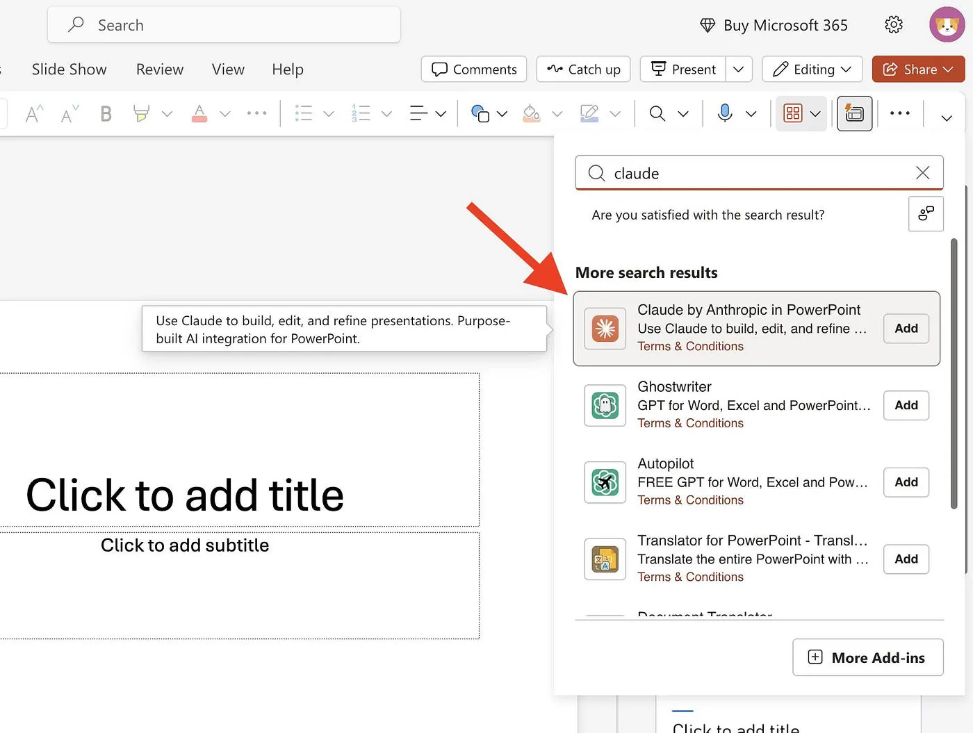 Claude add-on in Microsoft Marketplace. Image by Jim Clyde Monge