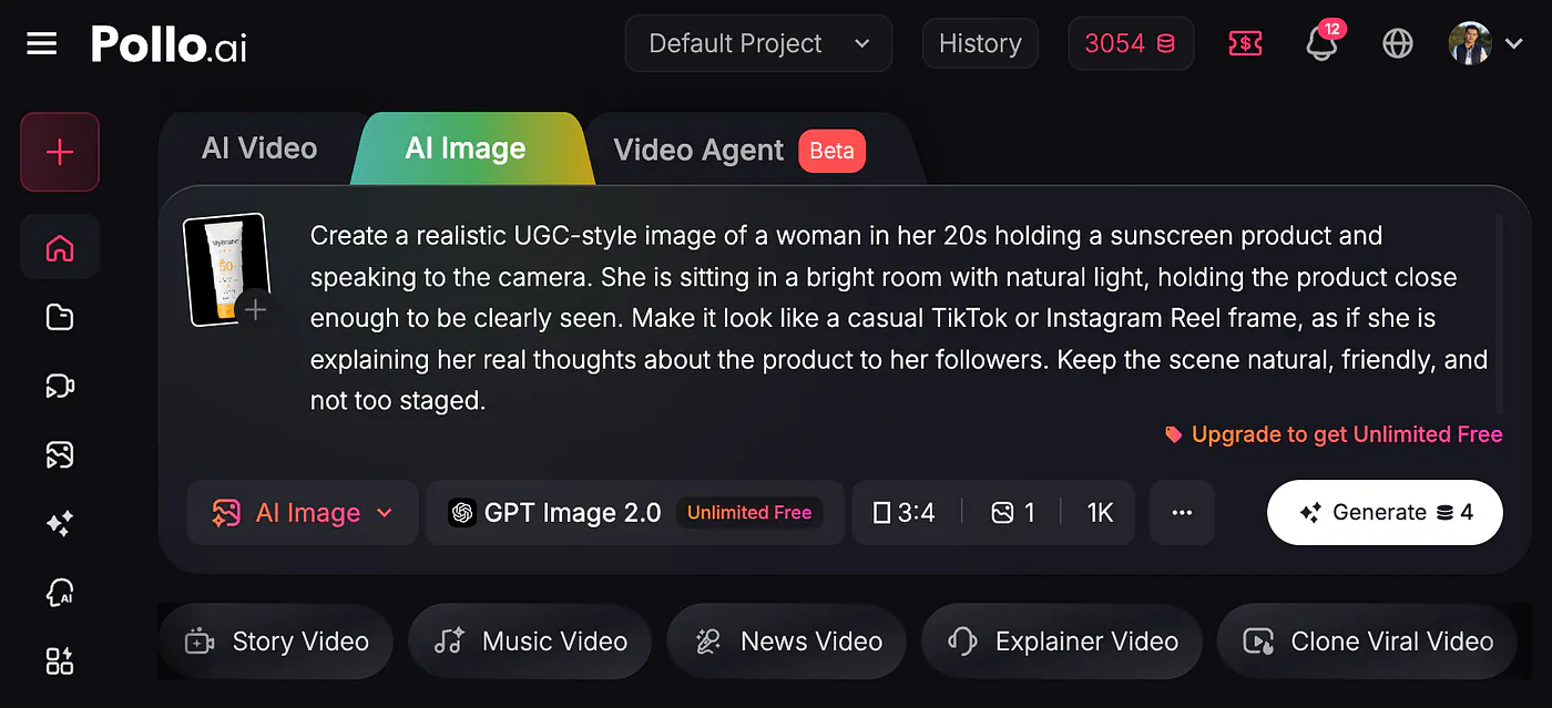 Pollo AI image generation dashboard. Image by Jim Clyde Monge