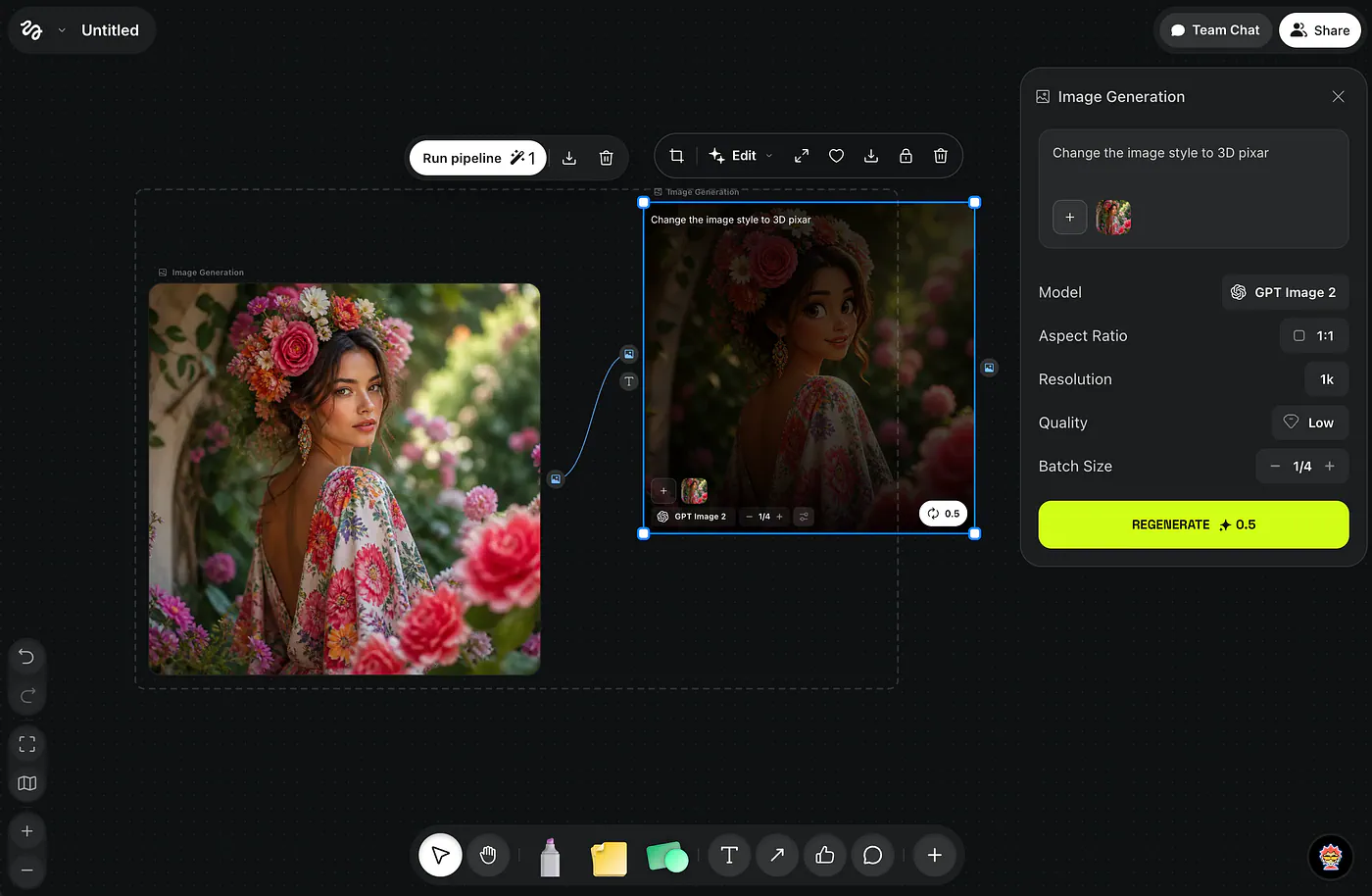 Higgsfield canvas image generation example. Image by Jim Clyde Monge