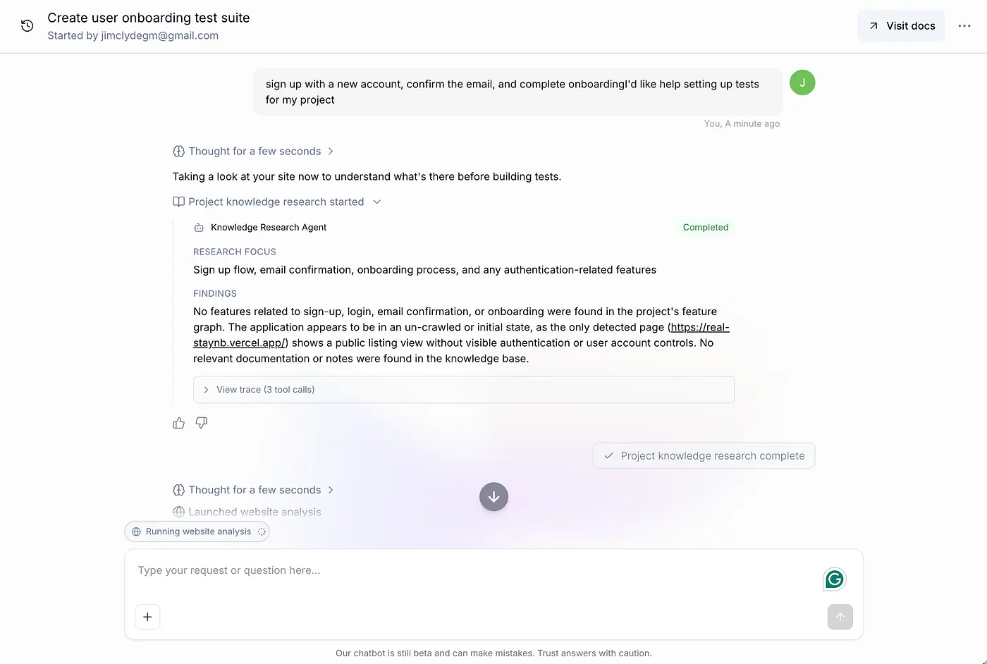 Creating a test suite in QA.tech