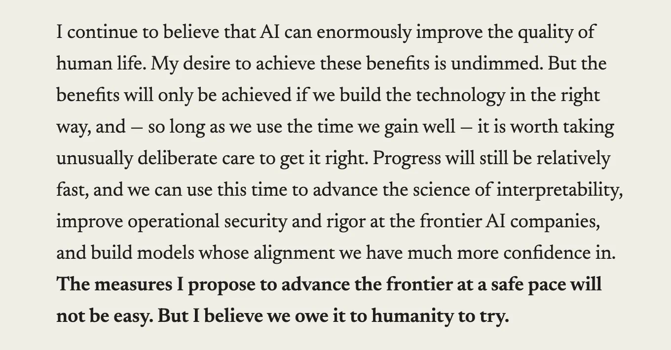 Dario Amodei’s September 2026 call for AI slowdown