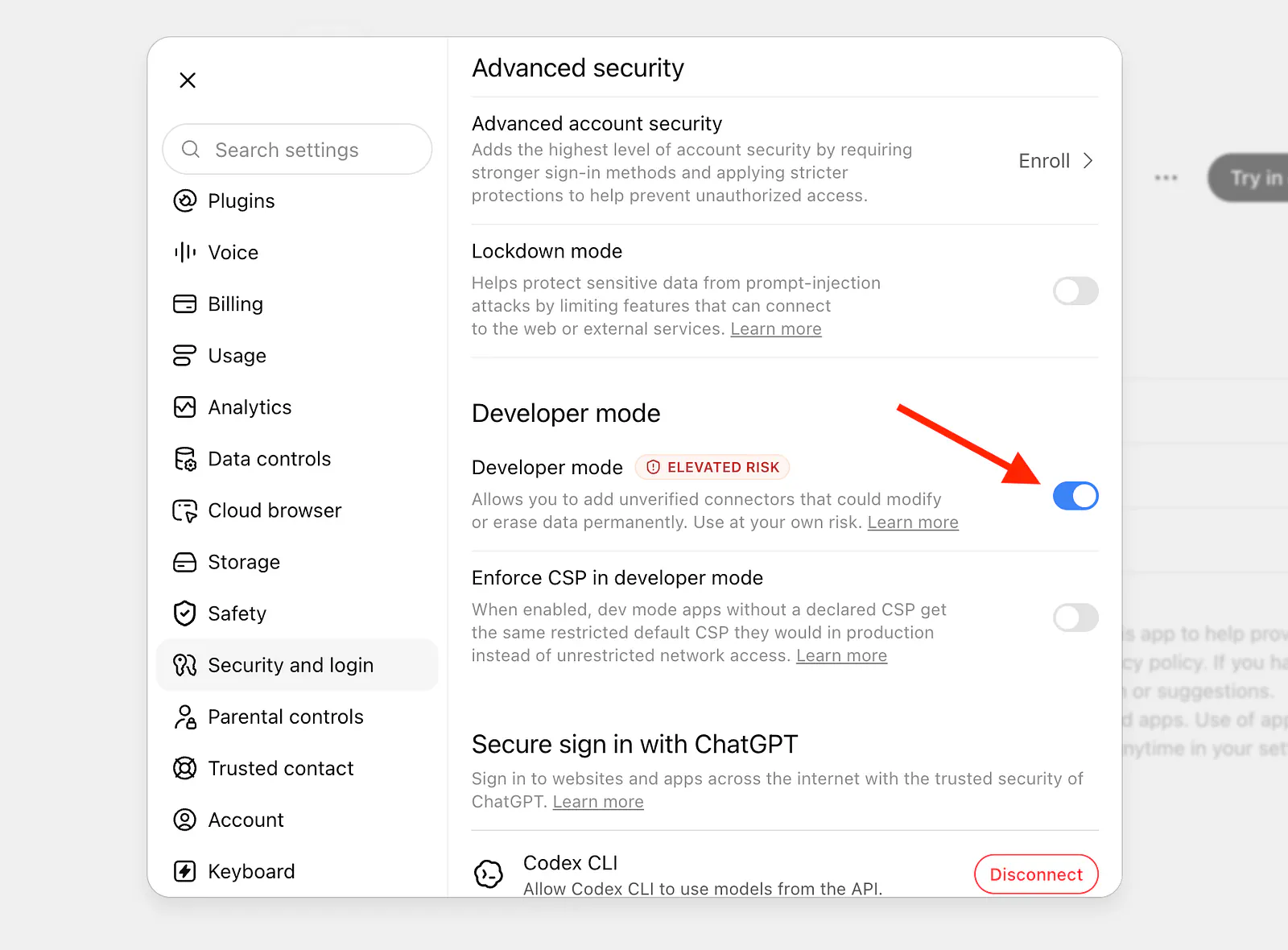 Enabling developers mode in ChatGPT. Image by Jim Clyde Monge