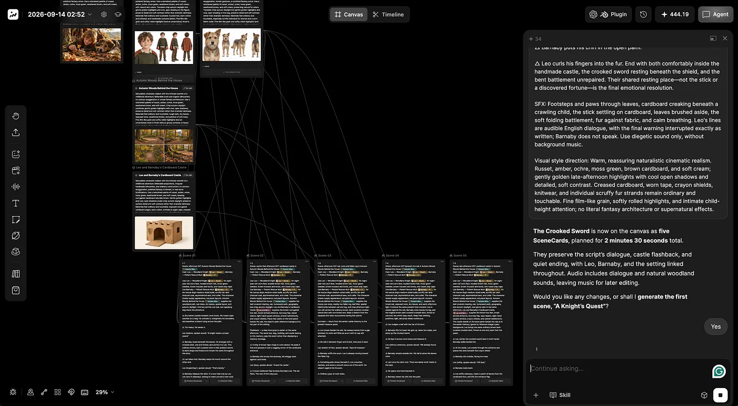 Sample AI film project using Topview Canvas. Image by Jim Clyde Monge