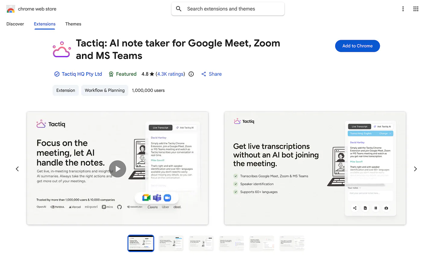 TacTiq’s chrome extension
