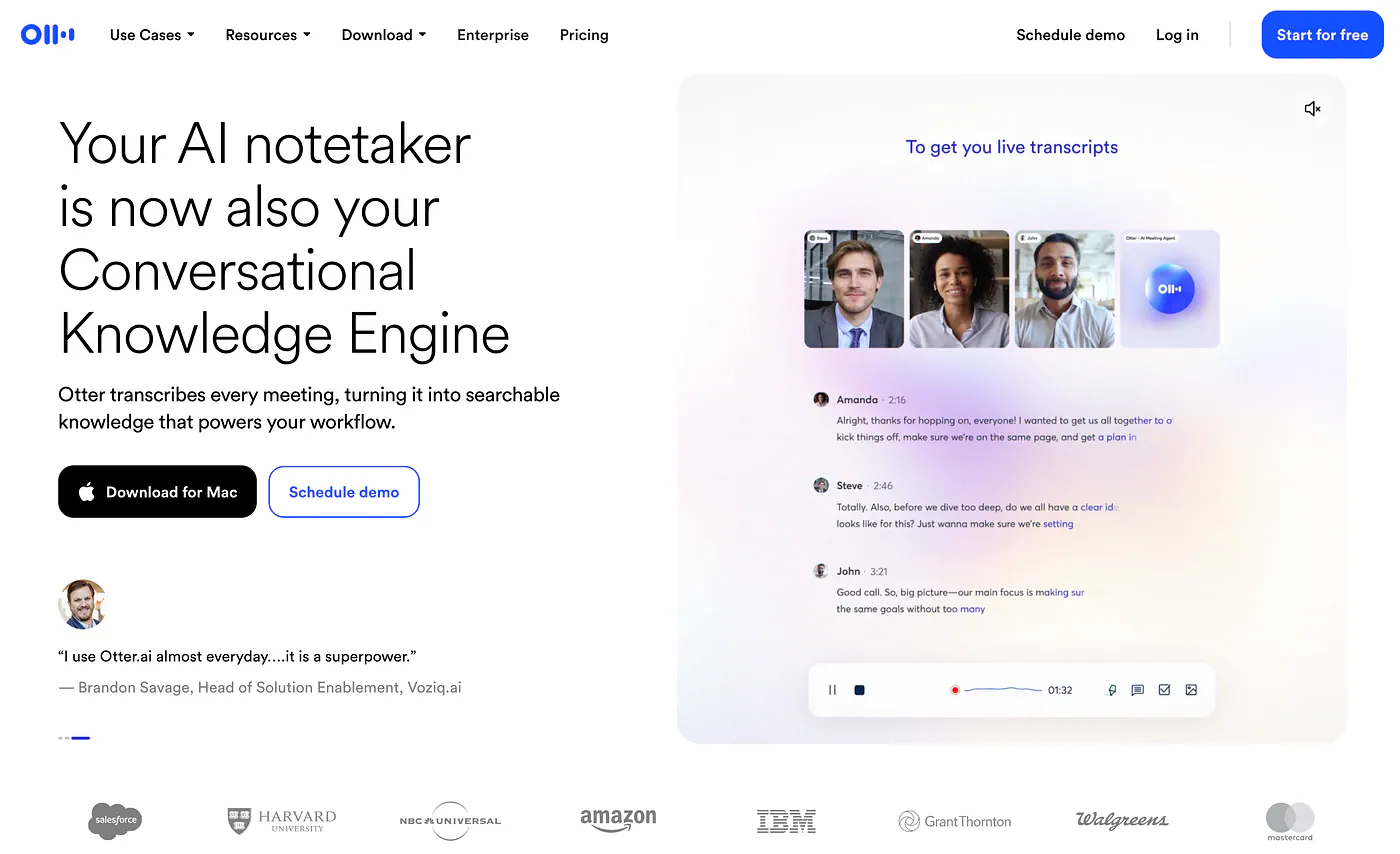 Otter AI’s landing page. Image by Jim Clyde Monge