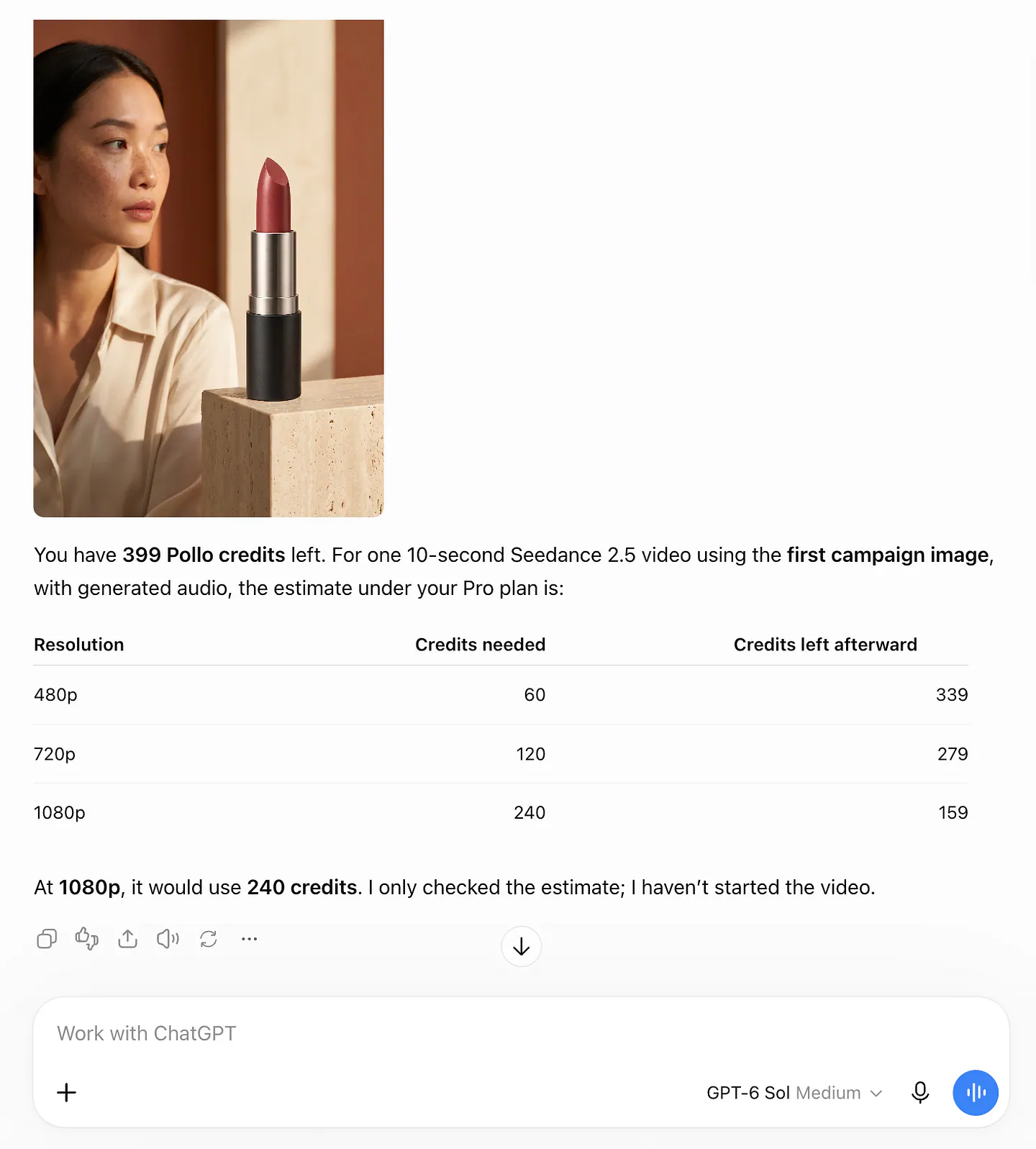 Sample query with Pollo AI MCP in ChatGPT. Image by Jim Clyde Monge