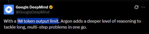 Argon’s 1M output token limit