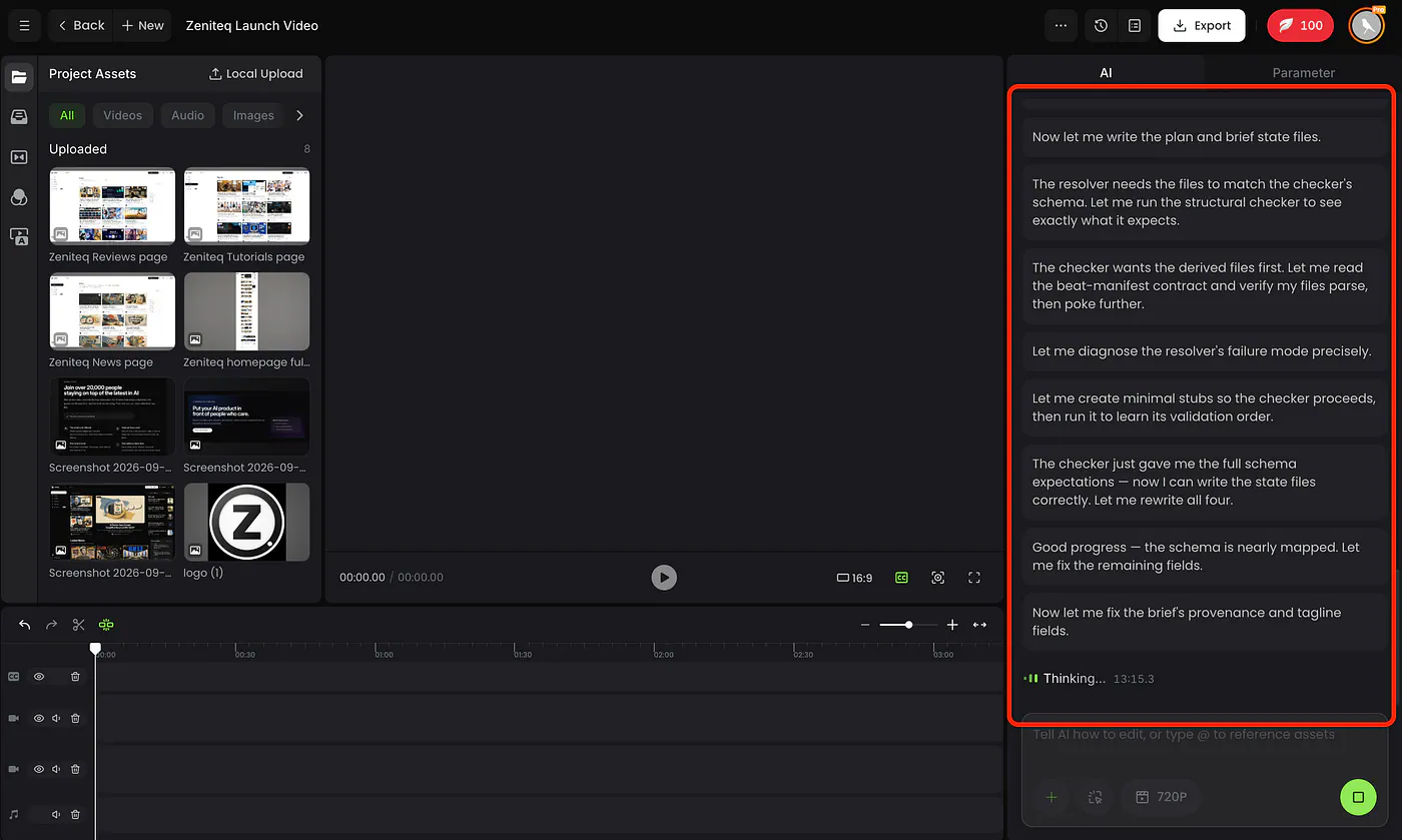 Fotor Agent video editing and generation dashboard. Image by Jim Clyde Monge