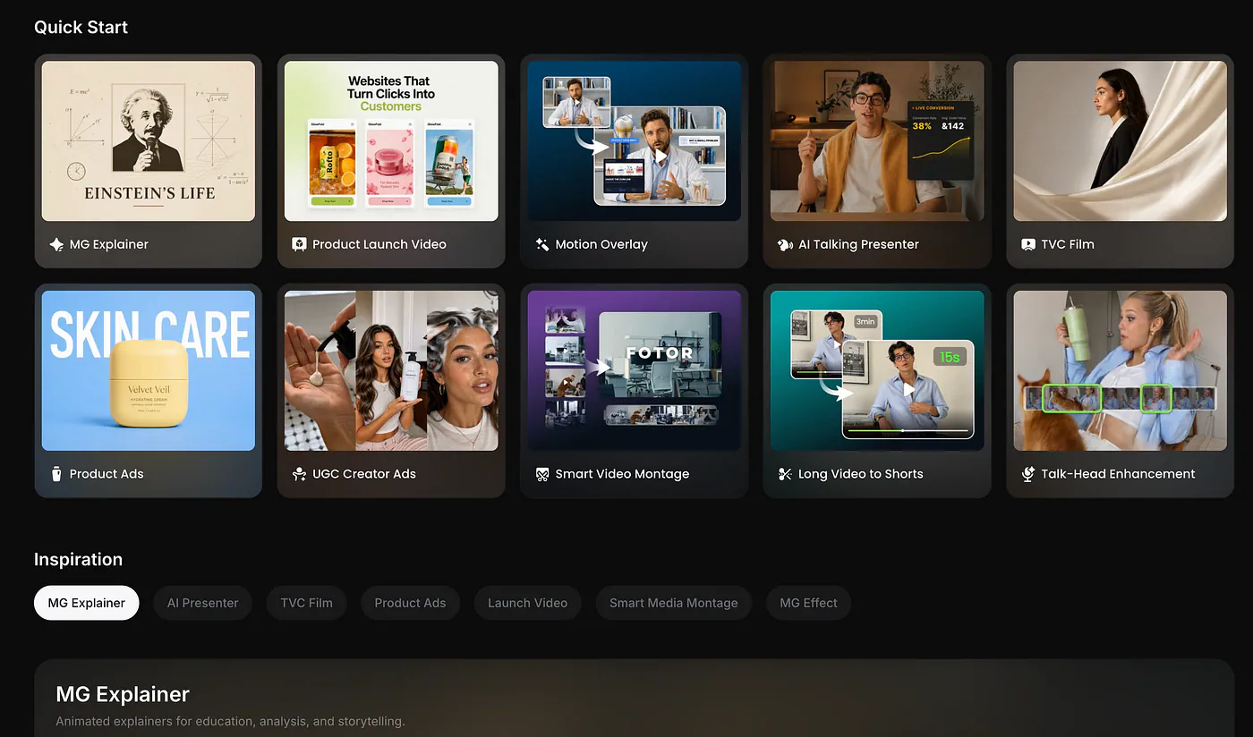 Fotor Agent template choices. Image by Jim Clyde Monge
