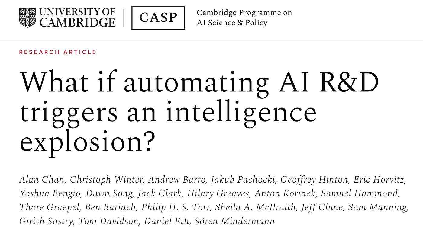 Paper: What if automating AI R&D triggers an intelligence explosion?
