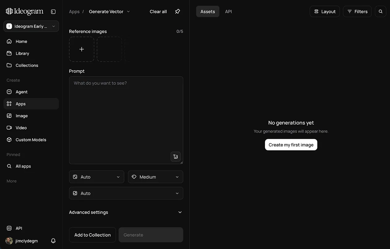 Ideogram’s Text to Vector tool