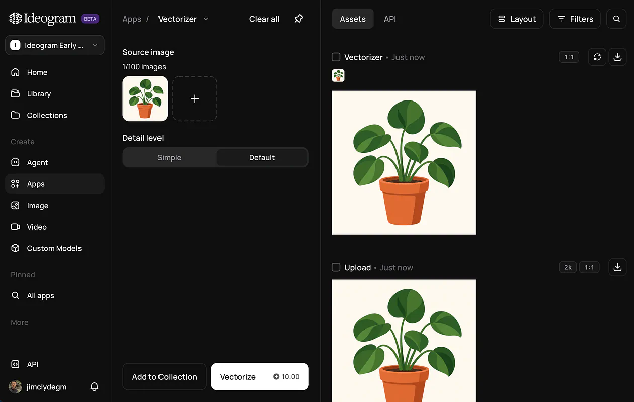Ideogram’s Image to Vector example result