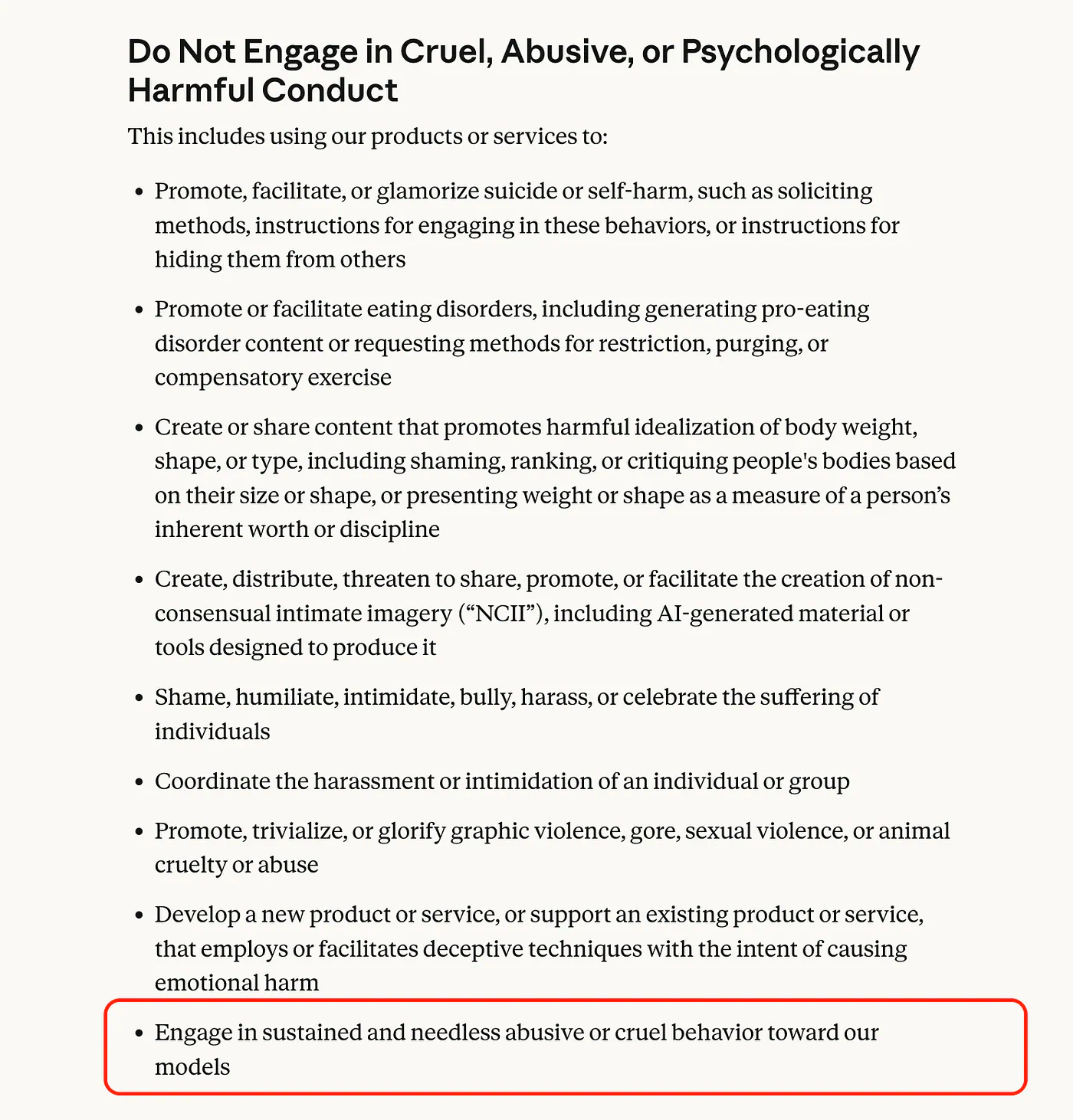 Anthropic’s full Usage Policy, effective November 12, 2026