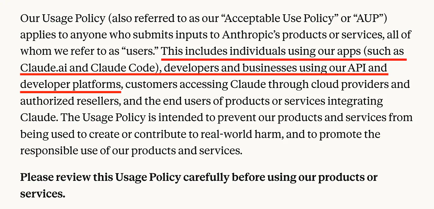 Anthropic’s new usage policy applies to the API and dev platform