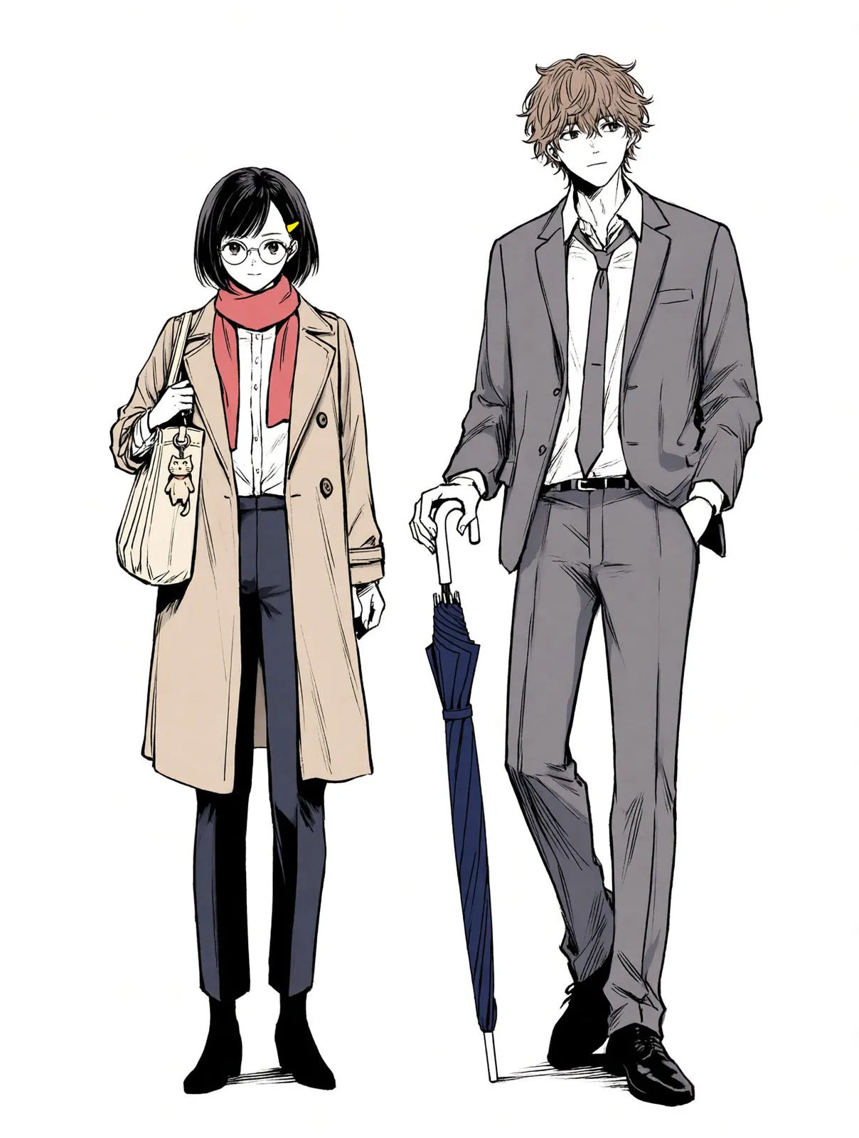 Sample two character reference generated with Tsubaki.3 on PixAI
