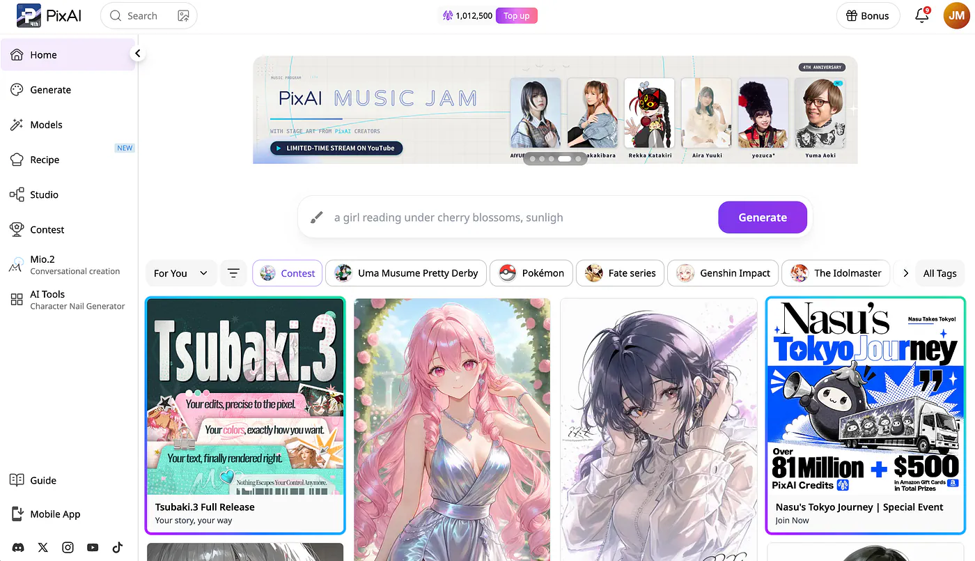 PixAi landing page. Image by Jim Clyde Monge